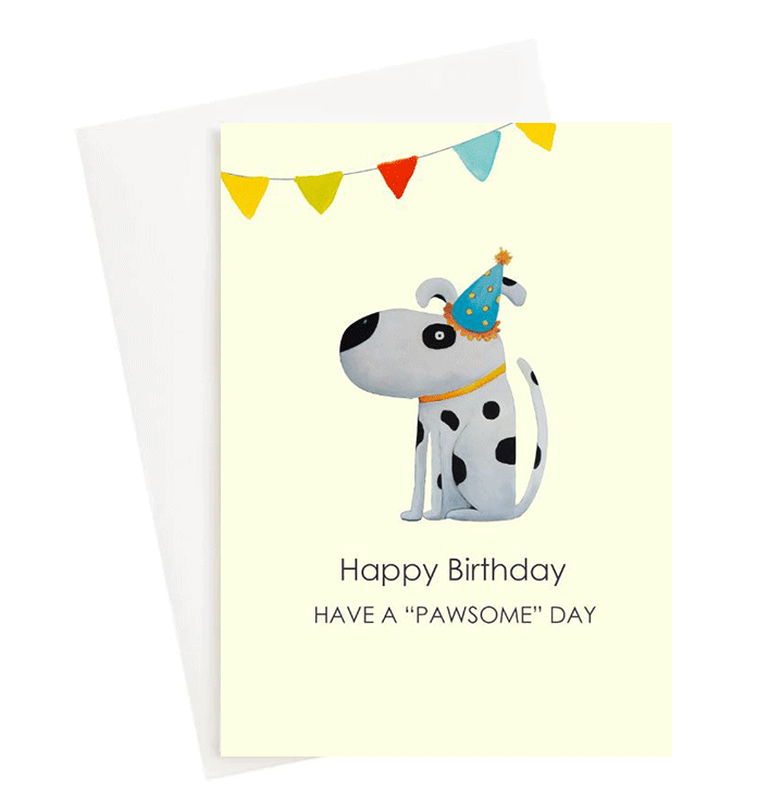 Pawsome Day Happy Birthday Greeting Card