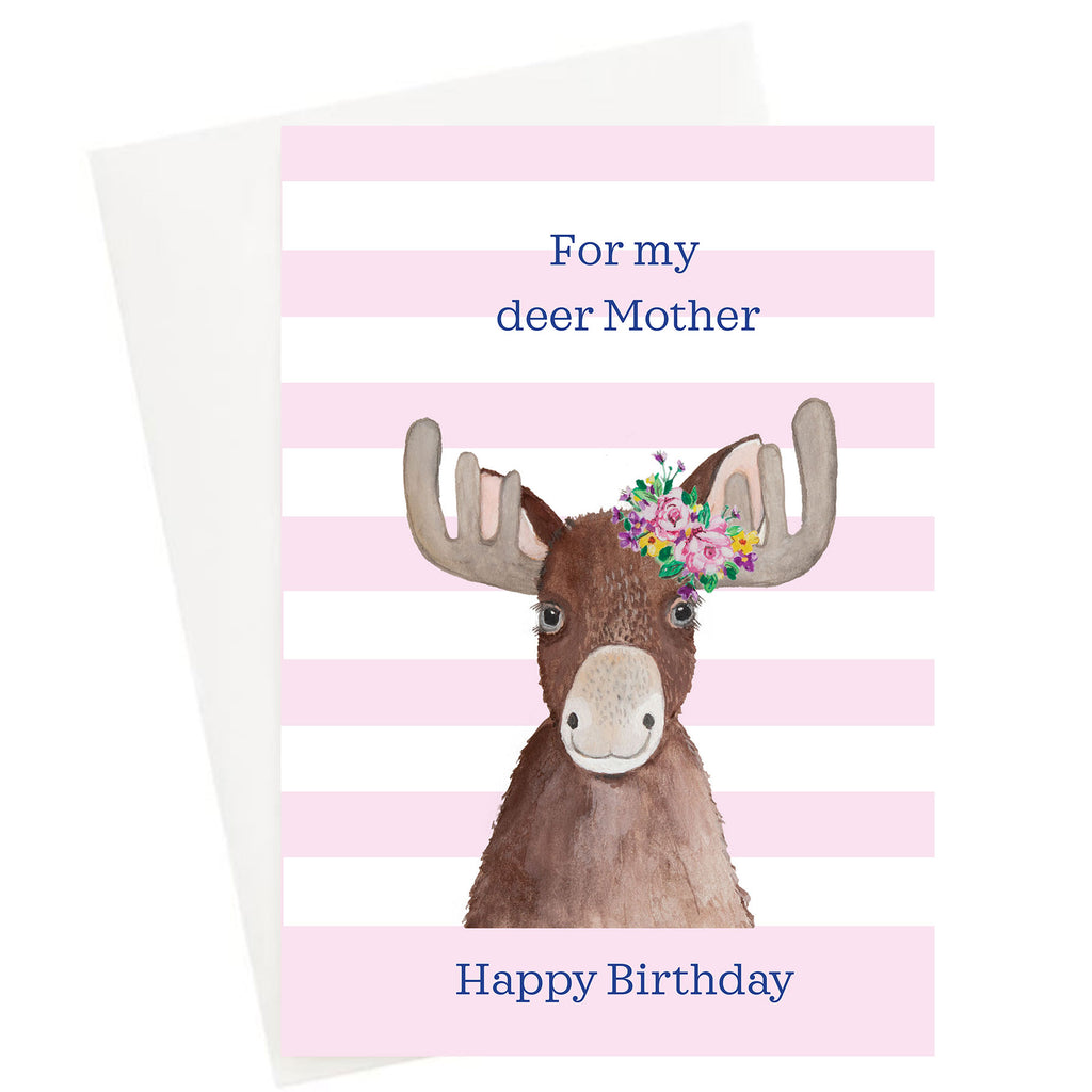Happy Birthday For My Deer Mother Greeting Card
